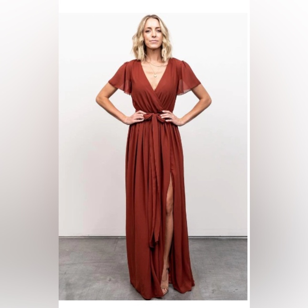 Kristina Maxi Dress in Brick - Baltic Born
